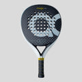 Padel racket with 'magic ltd' branding on a light gray background