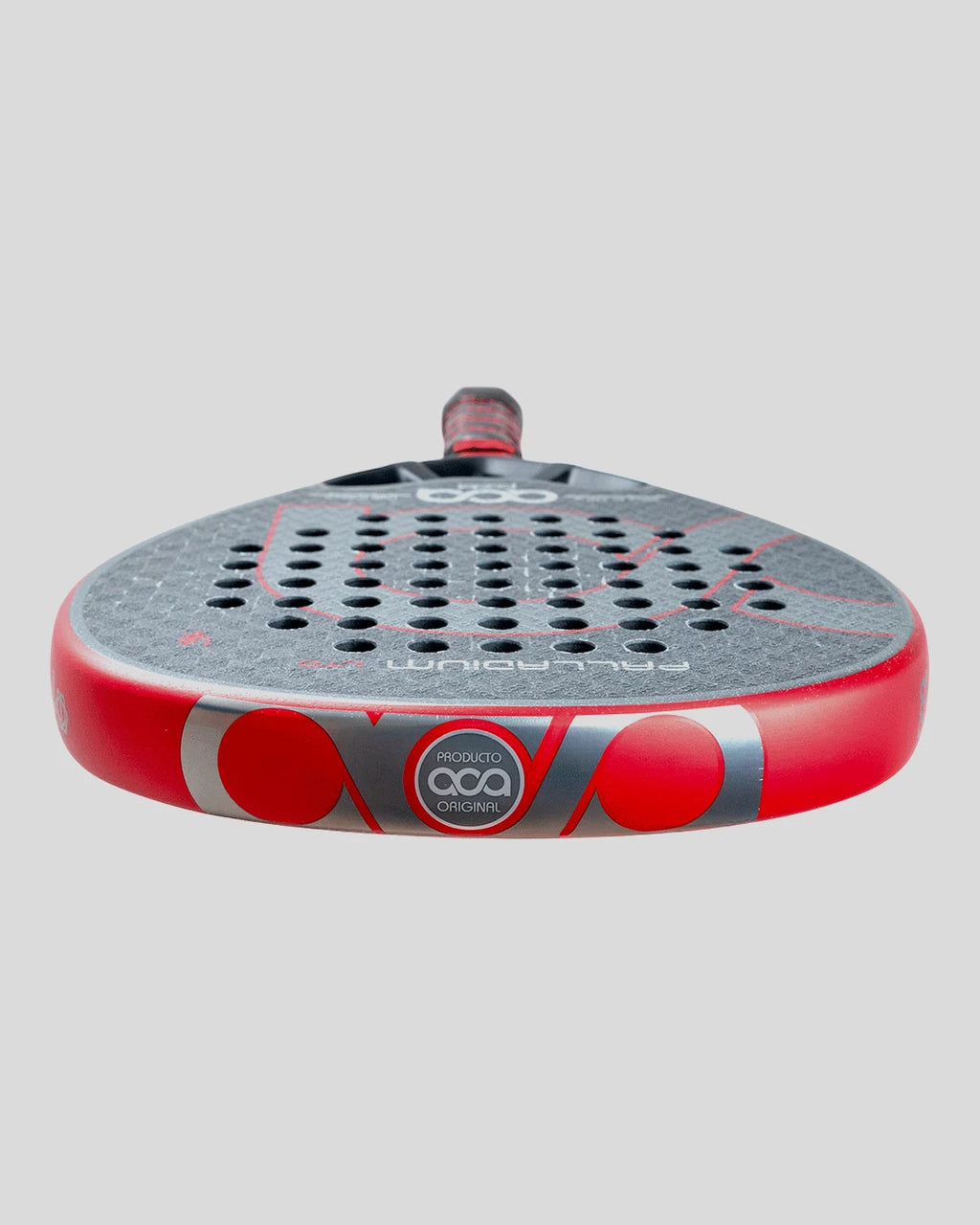 Red and gray sports padel on a light gray background